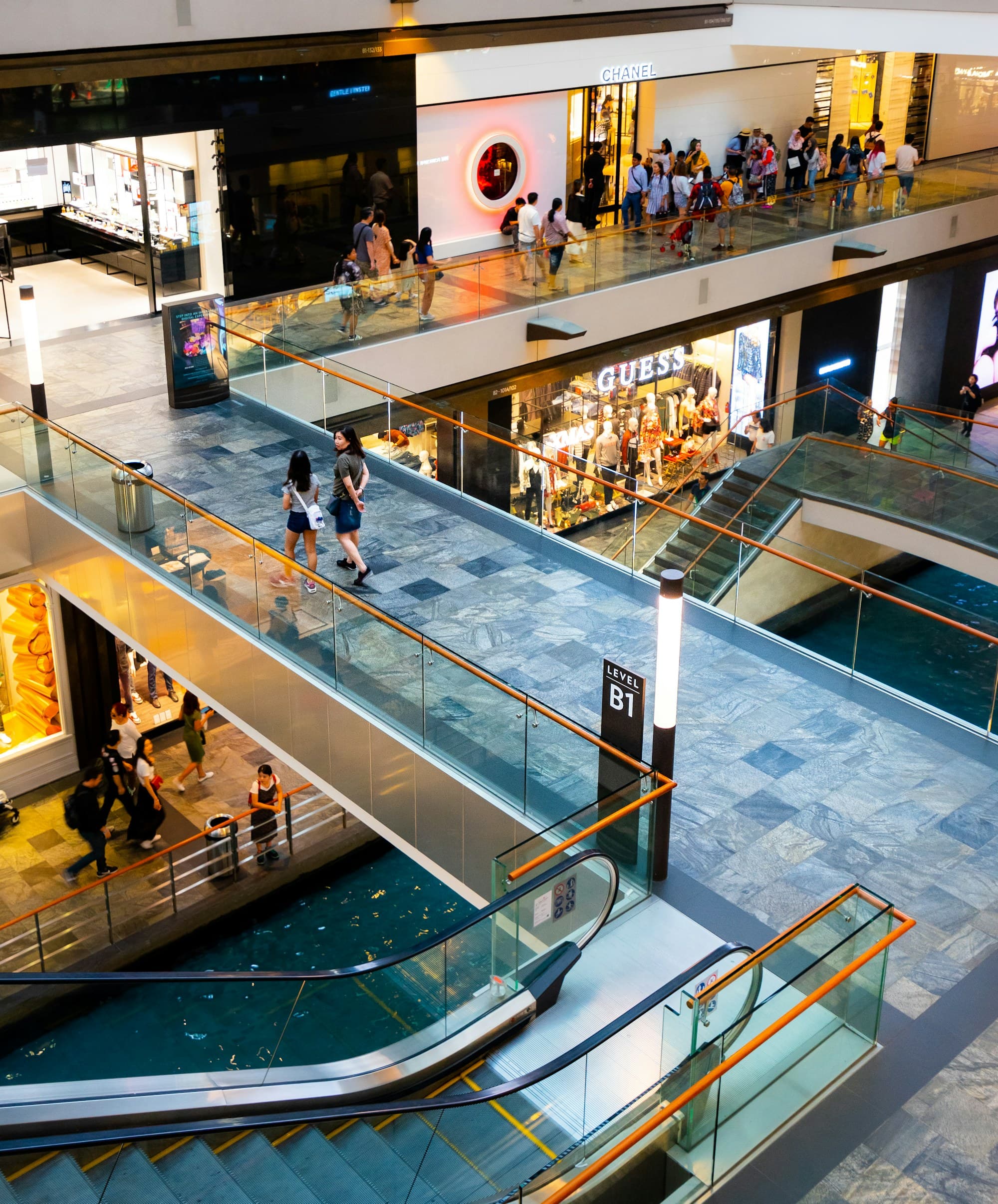 Movimentação de pessoas em um centro de compras